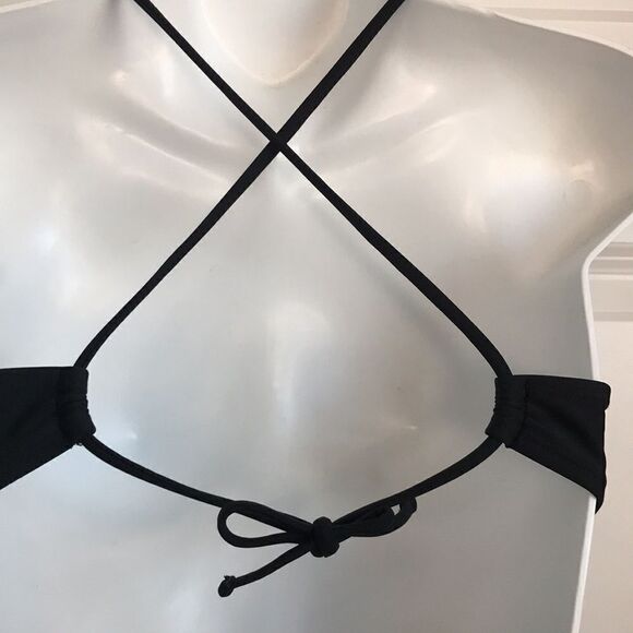 Xhilaration Crochet Halter Bikini Top Black Large - Picture 4 of 10